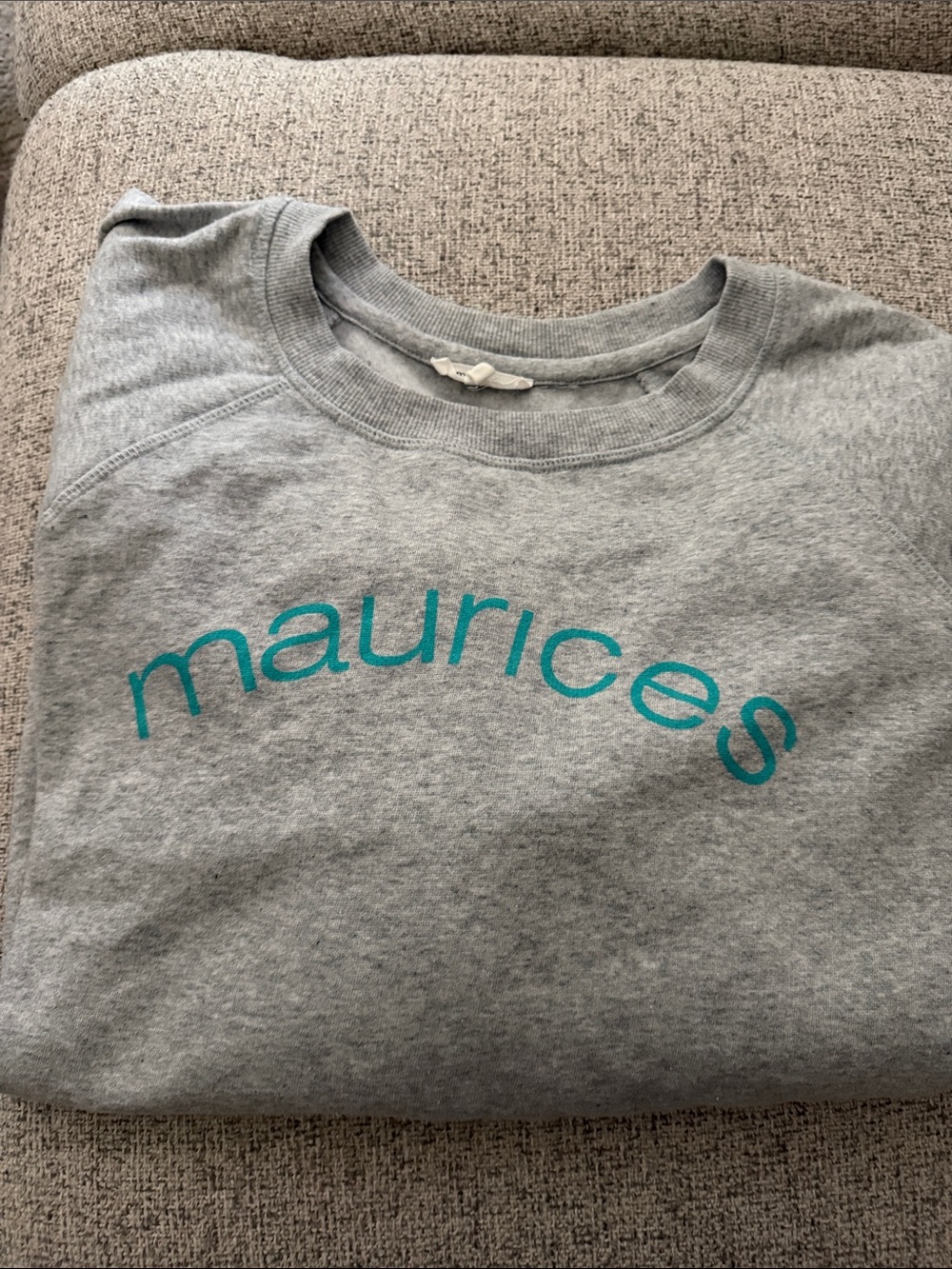 Maurices Gray Sweatshirt with Teal Logo size 1X